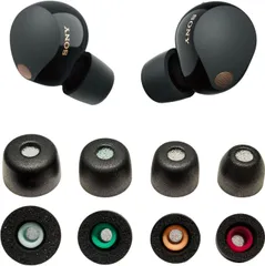 【新着商品】(L/M/S/SS) 黒 収納ケース付 イヤーチップ SONY用 スポンジ メモリーフォーム フィット感向上 付けたまま充電可能 快適 柔らかい 滑り止め 遮音性 Case the in Fit フィルター付 耳垢ガード 低反発ウレタン製 8個 交