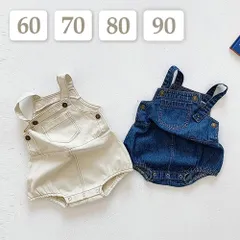 60 70 80 90 〔 デニム サロペット ロンパース 〕 デニムサロペット オーバーオール パンツ ロンパース ミニオン かぼちゃパンツ 子供服 ベビー服 キッズ 女の子 男の子 男女兼用 ユニセックス 春 夏 秋 冬 ホワイト 白 ブルー