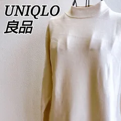 良品✨️ ユニクロ UNIQLO ニット ワンピース スフレヤーン モックネック ハイネック 膝丈 無地 長袖 シンプル デイリー 大人ナチュラル 秋冬コーデ 冬ワンピ デイリーコーデ Aライン リブ袖 ストレッチ 柔らか素材 白 ホワイト アイボリー