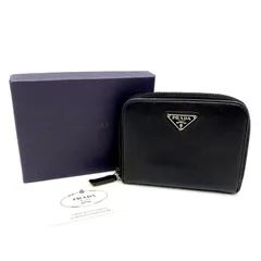PRADA　サフィアーノ ラウンドファスナー 二つ折り財布 M605A プラダ PRADA ラウンドファスナー二つ折り財布 ネイビー 小物