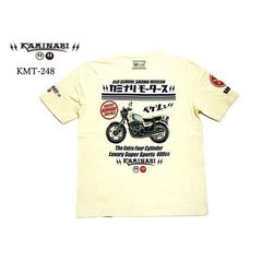 カミナリ エフ商会 半袖 Tシャツ KMT-248 "ペケジェー/XJ400" 旧車 バイク オフホワイト