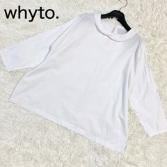 【whyto.】ホワイト　ブラウス　シャツ　丸襟　ドロップショルダー