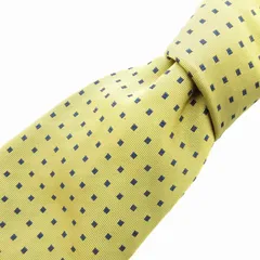 ポールスミス PAUL SMITH コレクション COLLECTION 美品 ネクタイ ビジネス 総柄 絹 シルク 黄 イエロー 紺 ネイビー /SS 1028