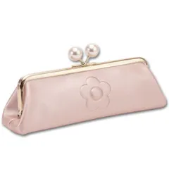 マリークワント MARY QUANT マリクワ マリークアント ポーチ 化粧ポーチ エンボスデイジーパール ガマ口ペンケース +ラッピング 