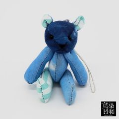 藍染テディベアストラップ