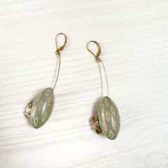 ピアス　レトロ　柄　レディース　モダン　グリーン　アクセサリー