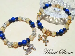 夢を実現させる★ルチルクォーツ×ラピスラズリ パワーストーンブレスレット