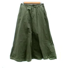 スローブ イエナ SLOBE IENA  フレアスカート ロング丈 マキシ丈 40 L カーキ /HO6