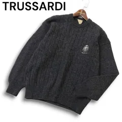 TRUSSARDI　トラサルディ　ニット TRUSSARDI トラサルディ ウール アーガイル クルーネック ニット