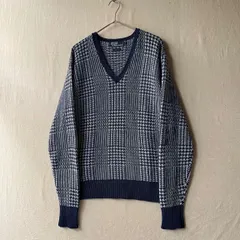 【100%シルク】Polo Ralph Lauren Vネック ニット セーター / M ブルー ビンテージ USA 90s K3-01008-1550