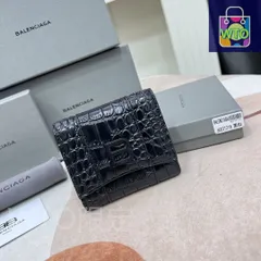 ⭐️ 極美品 バレンシアガ クロコ 型押し コンパクトウォレット ブラック 鑑定済 楽天市場】バレンシアガ BALENCIAGA アワーグラス 三つ折り財布