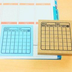 時間割・カレンダースタンプ(月曜はじまり)【ノート・ふせん用はんこ】