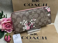 2024年最新】コーチ coach 長財布 シグネチャー柄 カーキ×ゴールド