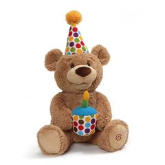 【新品】GUND　ハッピーバースデー ケーキ ベア　テディベア　ガンド　アメリカ　ソフトトイ　おもちゃ　ぬいぐるみ　柔らかい　動くぬいぐるみ　知育玩具　肌触りが良い　子ども　プレゼント　お祝い　出産祝い　誕生日プレゼント ３歳 ４歳 ５歳 かわいい