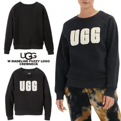 ［タグ付き新品］UGG ブラック　ロゴスエット UGG アグ トレーナー Madeline Fuzzy Logo Crewneck マドリン