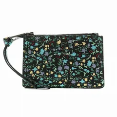 マークジェイコブス MARC JACOBS ソフトショット ミニ財布 カードケース 小銭入れ 花柄 レザー 黒 ブラック 水色 ライトブルー S108L01SP21 /AN9のサムネイル