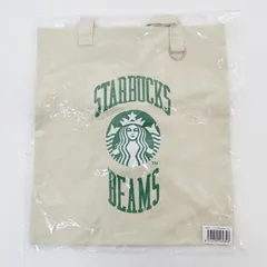 【三重店】BEAMS×STARBUCKS トートバッグ College Design ベージュ（ビームス/スターバックス/スタバ）【121-B403】