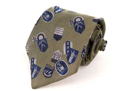 ドミニクフランス ネクタイ 総柄 シールド 盾 高級 フランス製 スリークラウン