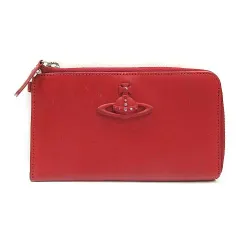 ヴィヴィアンウエストウッド Vivienne Westwood 財布 ウォレット L字ファスナー オーブ レザー 赤 レッド ■GY14