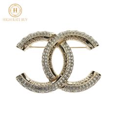 【新品同様】CHANEL シャネル ココマーク ラインストーン ピンブローチ A22C GP シャンパンゴールド コサージュ レディース アクセサリー