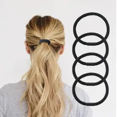 SeVso ヘアゴム 髪ゴム おしゃれ かわいい 髪にやさしく跡がつかない ヘアアクセサリー シンプル 無地 ヘアリング 8個セット 黒