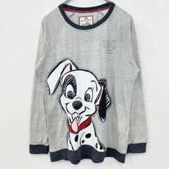 古着 used　101Dalmatians　101匹わんちゃん　ディズニー　長袖キャラクタープリントTシャツ　犬　グレー