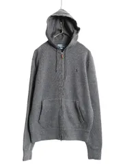 【お得なクーポン配布中!】 90s ポロ ラルフローレン リブ編み コットン ニット フード パーカー メンズ M / オールド フルジップ スウェット セーター ワンポイント