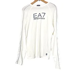エンポリオアルマーニ 長袖 Tシャツ ロンT 薄手 ホワイト 白 EA7 ロゴ Mサイズ