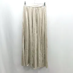 ◇ ⊂ ◎ ●未使用● Classical Elf 後ろウエストゴム ロング丈 プリーツ スカート サイズM-L グレージュ レディース E  【1501230011419】