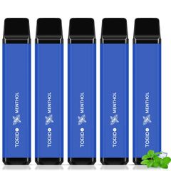 電子タバコ 使い捨て VAPE メンソール 5本 12500回吸引可能 大容量 爆煙 水蒸気タバコ メンテナンス不要 ビタミン入り ニコチン・タールなし 禁煙 ベイプ オートスイッチ O2Plus型 TORIDO