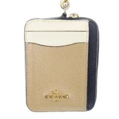 コーチ COACH ポーチ コインケース マルチケース カードポケット レザー チェーン付き ロゴ 黒 ブラック /MN3 ■GY18