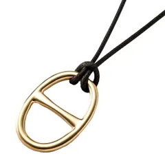 【ゴールド：ブラック×ワンサイズ】[Cream dot. クリームドット公式] ネックレス レディース  金属アレルギー ニッケルフリー ロング グラスホルダー レザーコード オーバル スカーフリング 2way 取り外し 大ぶり  