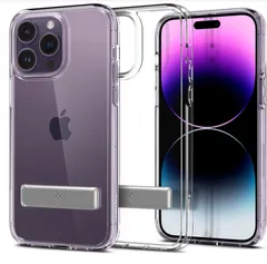 Spigen iPhone14Pro ケース クリア キックスタンド付き クリア 米軍MIL規格取得 すり傷防止 黄ばみ無し TPU バンパー ウルトラ・ハイブリッドS ACS04973 (クリスタル・クリア)