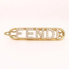 フェンディ クリップ ヘアアクセサリー フェンディグラフィ バレッタ ゴールド ホワイト レディース FENDI 8AH612 A44G F089U