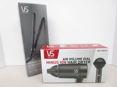 【送料無料】☆新品未開封品☆ヴィダルサスーン２点セット  マイナスイオンヘアドライヤー VSD-1241/KJ  +  ストレートヘアアイロン VSI-1026/KJ［754-331-550_0426］