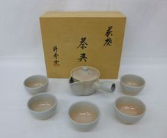 【未使用品】萩焼　茶器　椿秀窯　急須1　湯呑5　６点セット