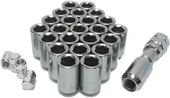 エスティーエスミチコ 互換品ホイールナットを内六角にドレスアップ エアバルブキャップセット 盗難防止 51 P1.25 銀 6穴用24個(51 P1.25 銀 6穴用24個)