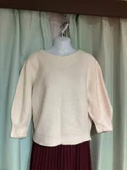 833.UNIQLO  白の3Dコットンリブボートネックセーター⭐︎