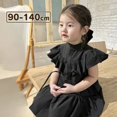 【送料無料】３段フリルブラックワンピース 女の子 半袖 90 100 110 120 ドレス ベビー服 韓国子供服 tシャツ 黒 喪服 ブラック 冠婚葬祭 葬式 法事 礼服 正装 ワンピース黒 ブラックフォーマル ブラックワンピース 喪服子供