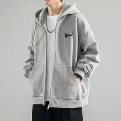 パーカー メンズ レディース 裏起毛 スウェット 長袖 裏ボア トップス フード付き ジップアップ カジュアル 春秋 無地 シンプルzhenjie01