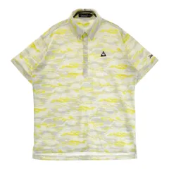 サイズ：LL LE COQ GOLF ルコックゴルフ  半袖ポロシャツ ボタンダウン 総柄 イエロー系 [240101525801] ゴルフウェア メンズ ストスト