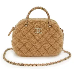 シャネル ココマーク マトラッセ チェーン クラッチ 2way ショルダー ハンドバッグ 斜め掛け シアリング ラムスキン レザー ベージュ ライトゴールド金具 AP3354 CHANEL（未使用　展示品）