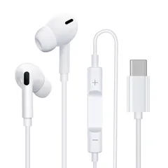 【人気商品】Cイヤホン重低音有線イヤホンtype-cクリア通話ノイズ低減装着快適マイク付き通話音量調節コンパクト適用-i-Phone CイヤホンUSB 15/P-ixel/X-peria/G-alaxy/i-Padなど（ホワイト） Type Type Cイヤホ