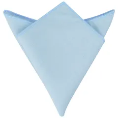 Elerevyo メンズ コットン ハンカチ クラシック ソリッドカラー ポケットチーフ フォーマルスーツ用 ライトブルー Free Size