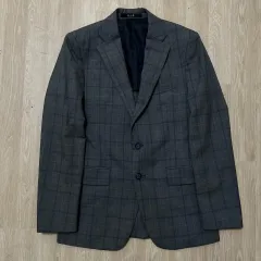 ZIOSONGZIO メンズ チェック ブレザー スーツ ジャケット L ／ 100