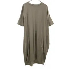 mizuiro ind ミズイロインド 日本製 半袖 ワンピース グレージュ レディース 古着