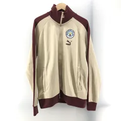PUMAトラックジャケット ブラウン×ベージュ アーチロゴ XLサイズ ロゴ 