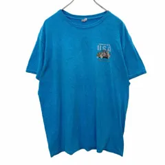 DELTA 半袖 プリント Tシャツ Lサイズ デルタ バックプリント ライトブルー 古着卸 アメリカ仕入 t2405-3317