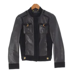 グッチ レザー スエード ジャッキー ブルゾン シングルライダースジャケット ゴールド金具 ブラック 38【中古】のサムネイル