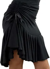 Micopuella(ミコプエラ) 社交ダンス スカート ドレス 衣装 ラテン インナー パンツ 付き 練習 レッスン ブラック レディース ストレッチ 動きやすい(L)